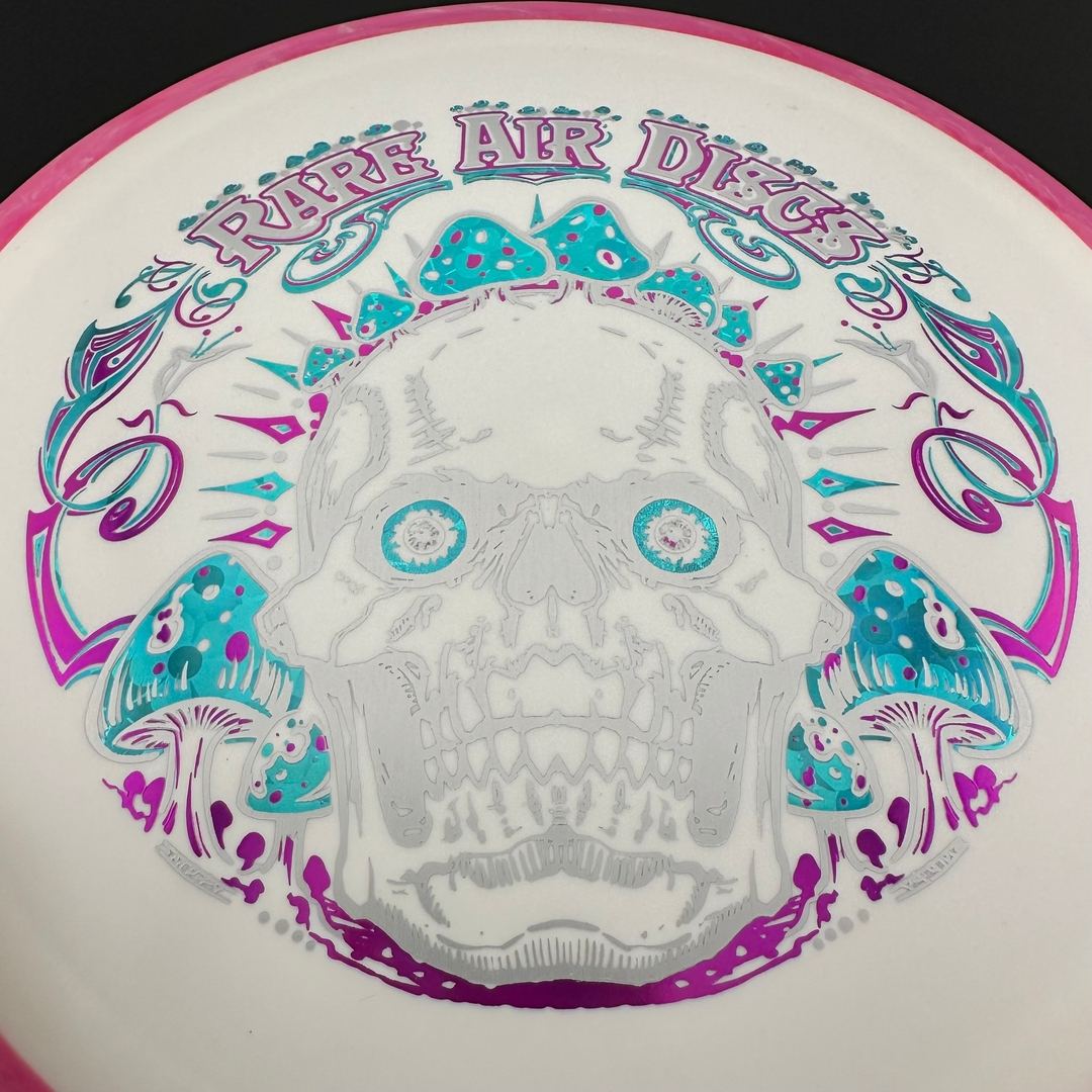 Rare Air Discs Fission Defy Crushin' Amanitas VIP 2.0 disc golf disc with detailed artwork and vibrant colors.