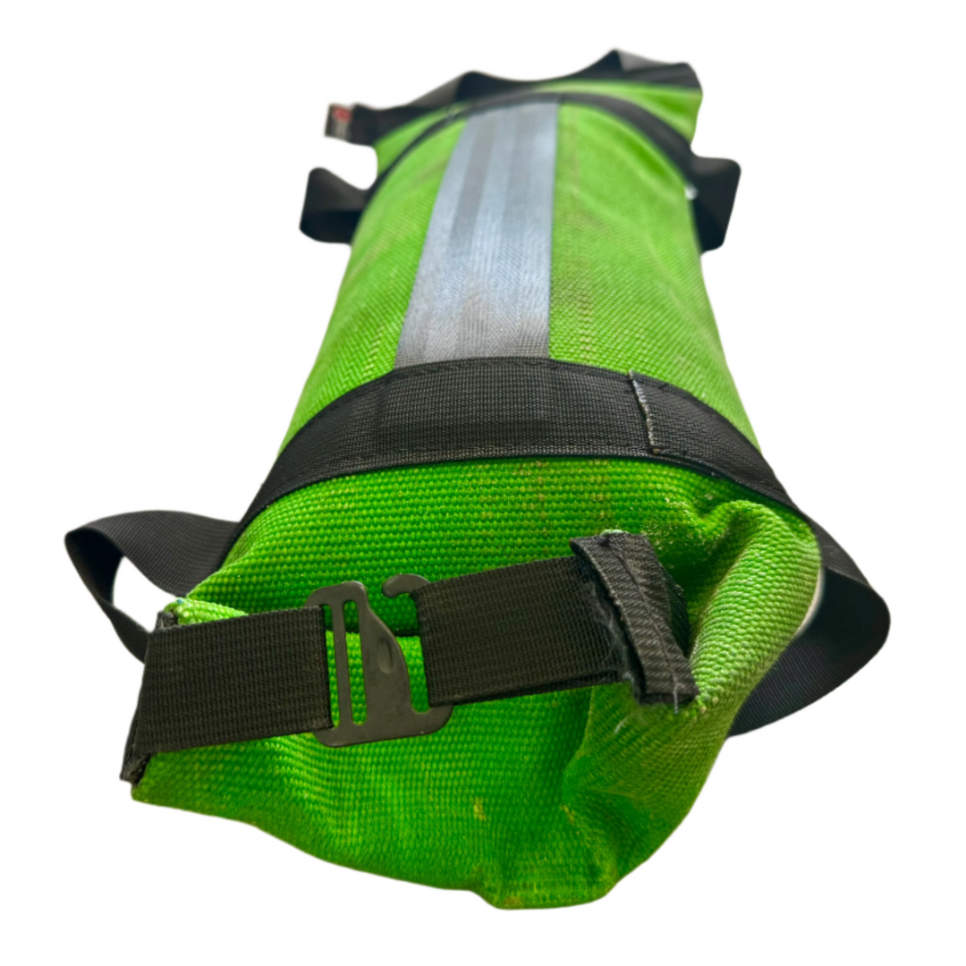 Recycled Firefighter Workout Battle Bag Spark Starter with adjustable straps and durable design for gym or fitness training.