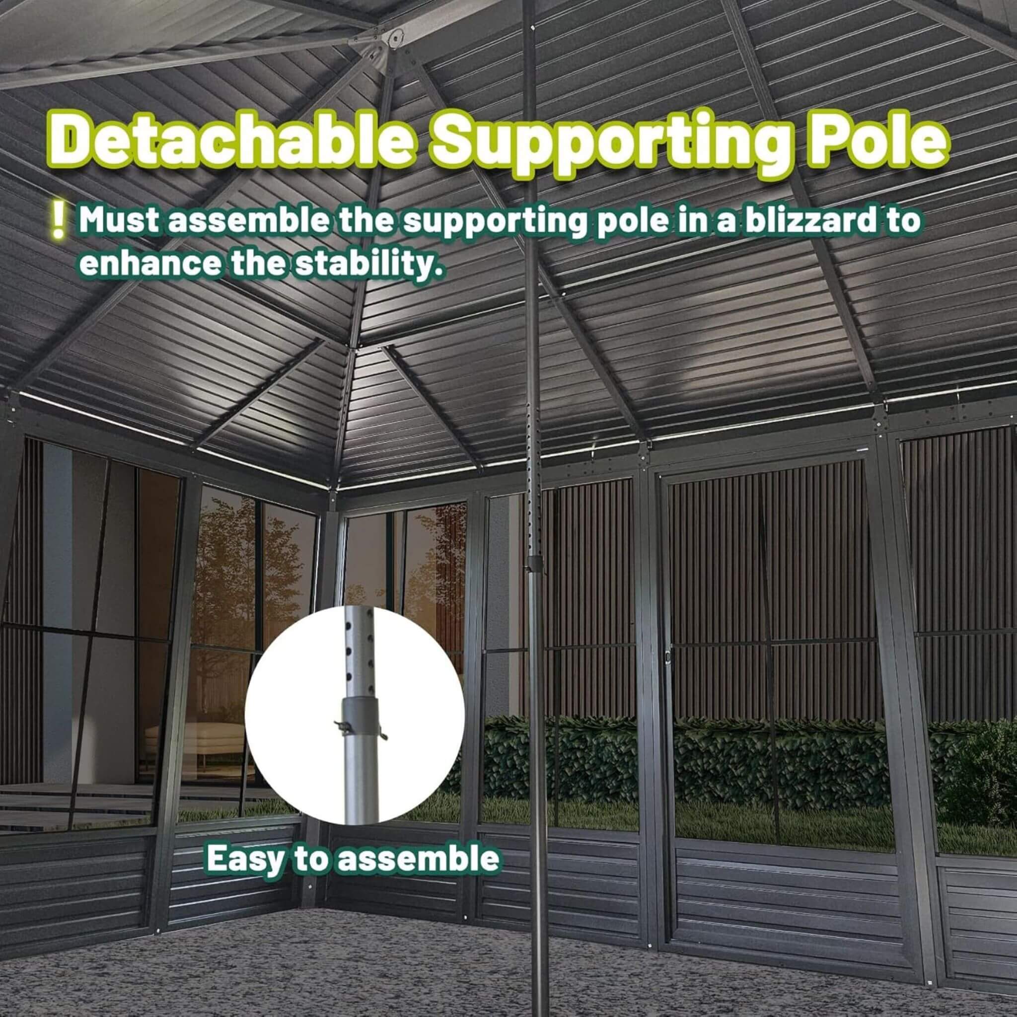 11x14ft SAKSBY WHOLESALE aluminum outdoor gazebo sunroom with galvanized steel roof, sliding doors, and movable PVC screens