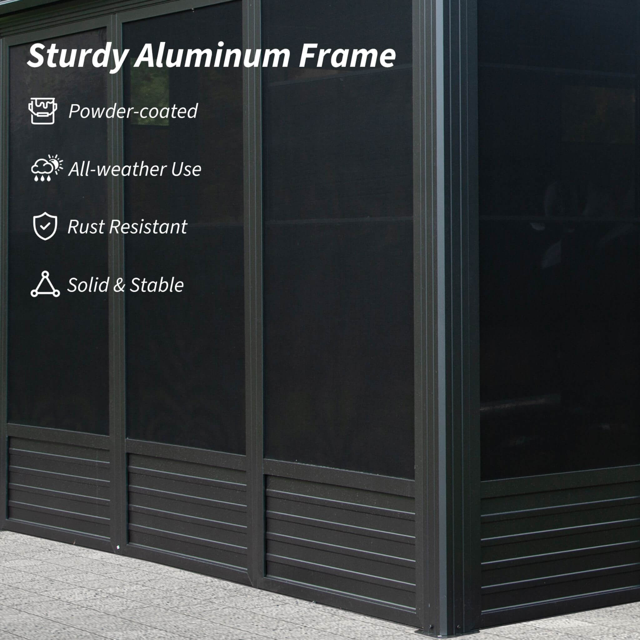 Alora Outdoor All-Season Solarium Sunroom Gazebo With Galvanized Steel Roof (SAK42018) - We The Collective