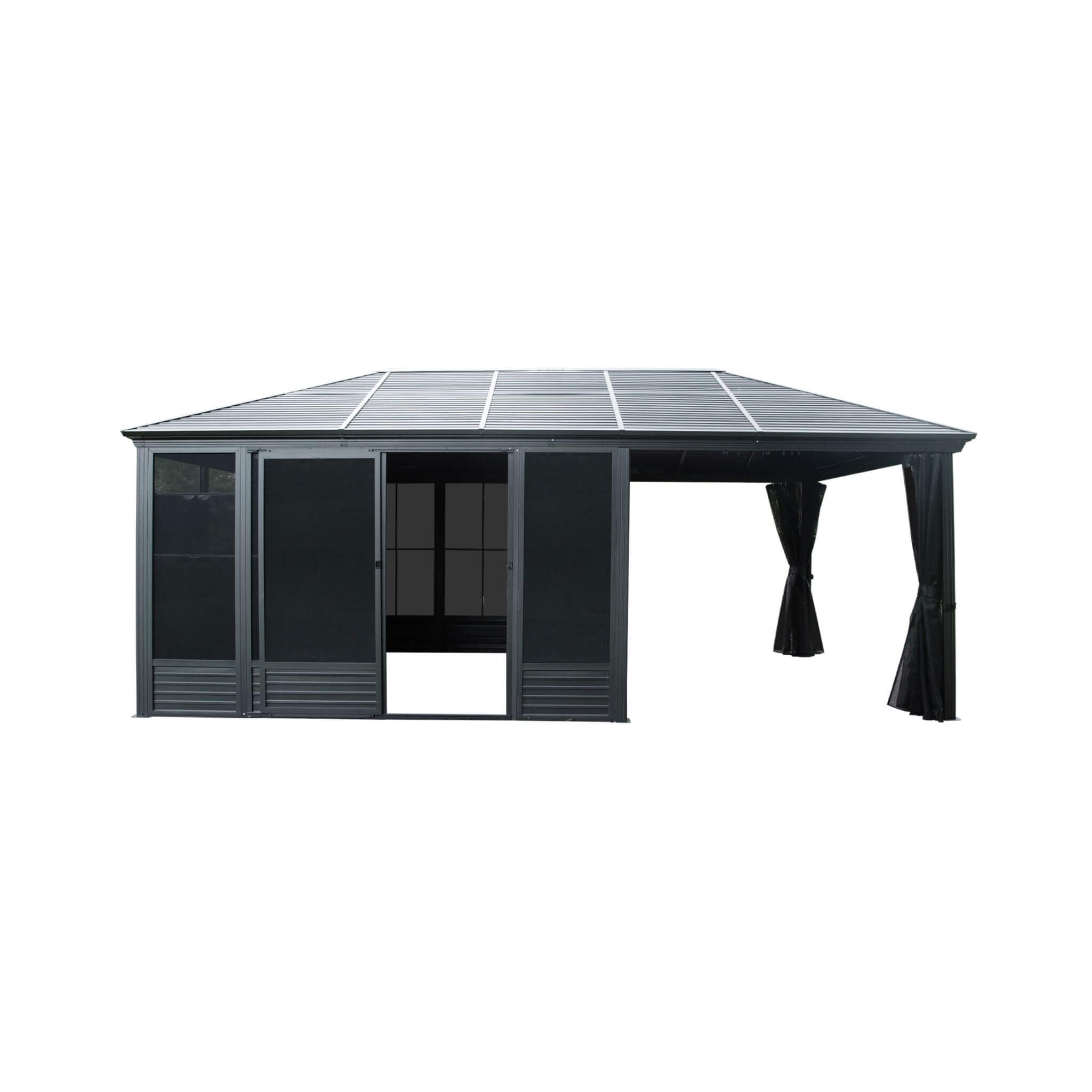 Alora Outdoor All-Season Solarium Sunroom Gazebo With Galvanized Steel Roof (SAK42018) - We The Collective