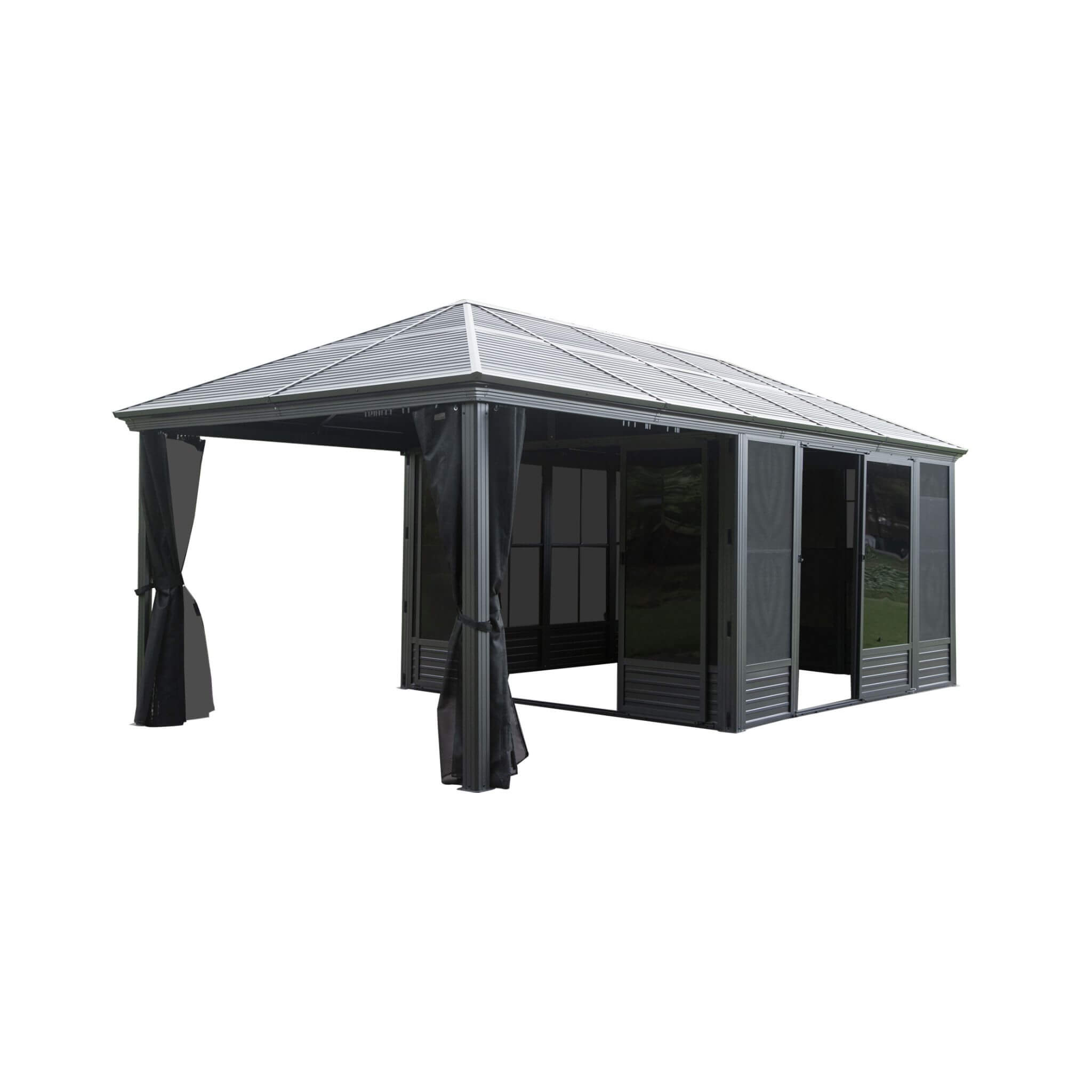 Alora Outdoor All-Season Solarium Sunroom Gazebo With Galvanized Steel Roof (SAK42018) - We The Collective