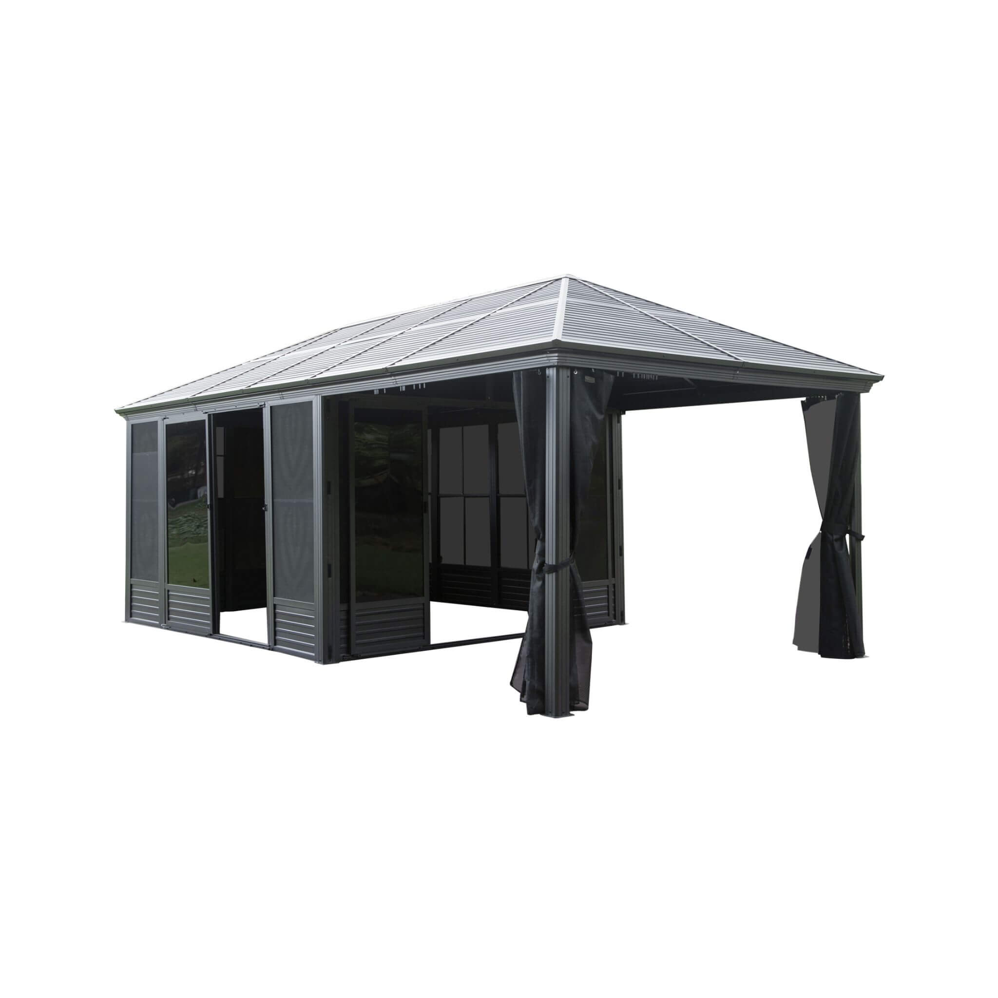 Alora Outdoor All-Season Solarium Sunroom Gazebo With Galvanized Steel Roof (SAK42018) - We The Collective