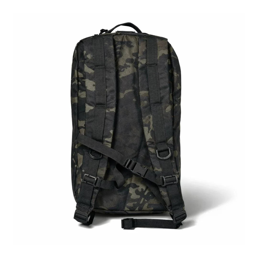 Recycled Firefighter 12 Hour Plus Backpack in durable 500D material, featuring multiple compartments and adjustable straps.