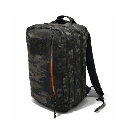 Recycled Firefighter 12 Hour Plus Backpack made from durable 500D material with multiple compartments and padded straps.
