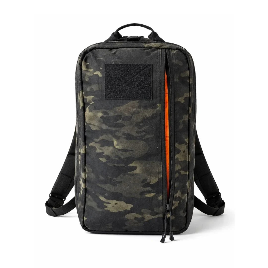Recycled Firefighter 12 Hour Plus Backpack in durable 500D material with multiple compartments and padded straps.