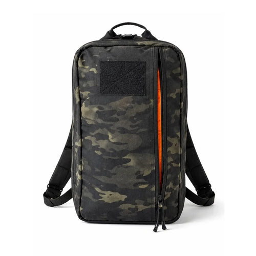 Recycled Firefighter 12 Hour Plus Backpack in durable 500D material with multiple compartments and padded straps.