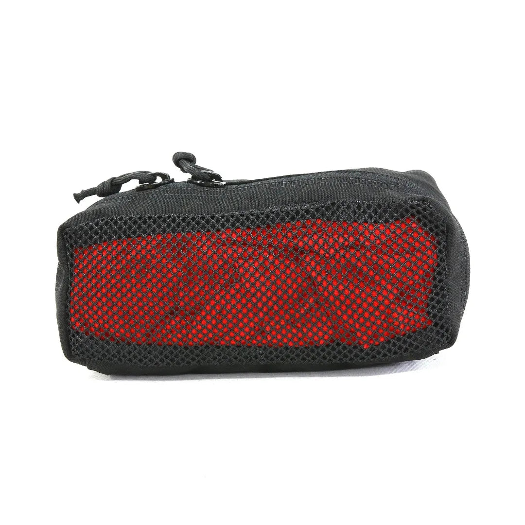 Small 12-hour mesh pouch by Recycled Firefighter, showcasing durable mesh fabric and practical storage design.