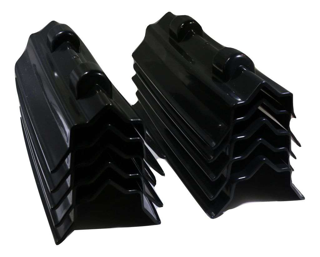 12-inch plastic corner protector for winch and ratchet straps on flatbed trucks, designed to prevent strap damage, by RatchetStrap.com.