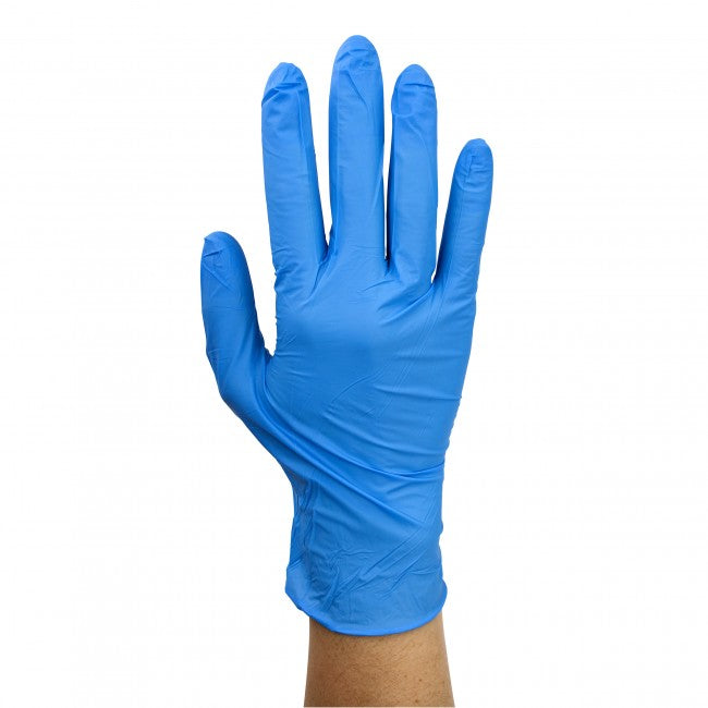Box of 100 small nitrile hygiene gloves with textured fingertips, designed for protection and hygiene.