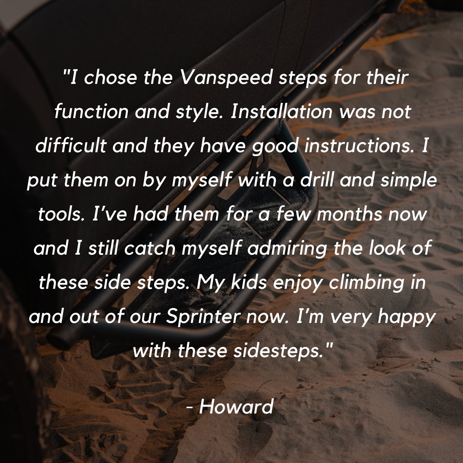 Sprinter side steps by The Van Mart, featuring a sleek design and durable material for easy van access.