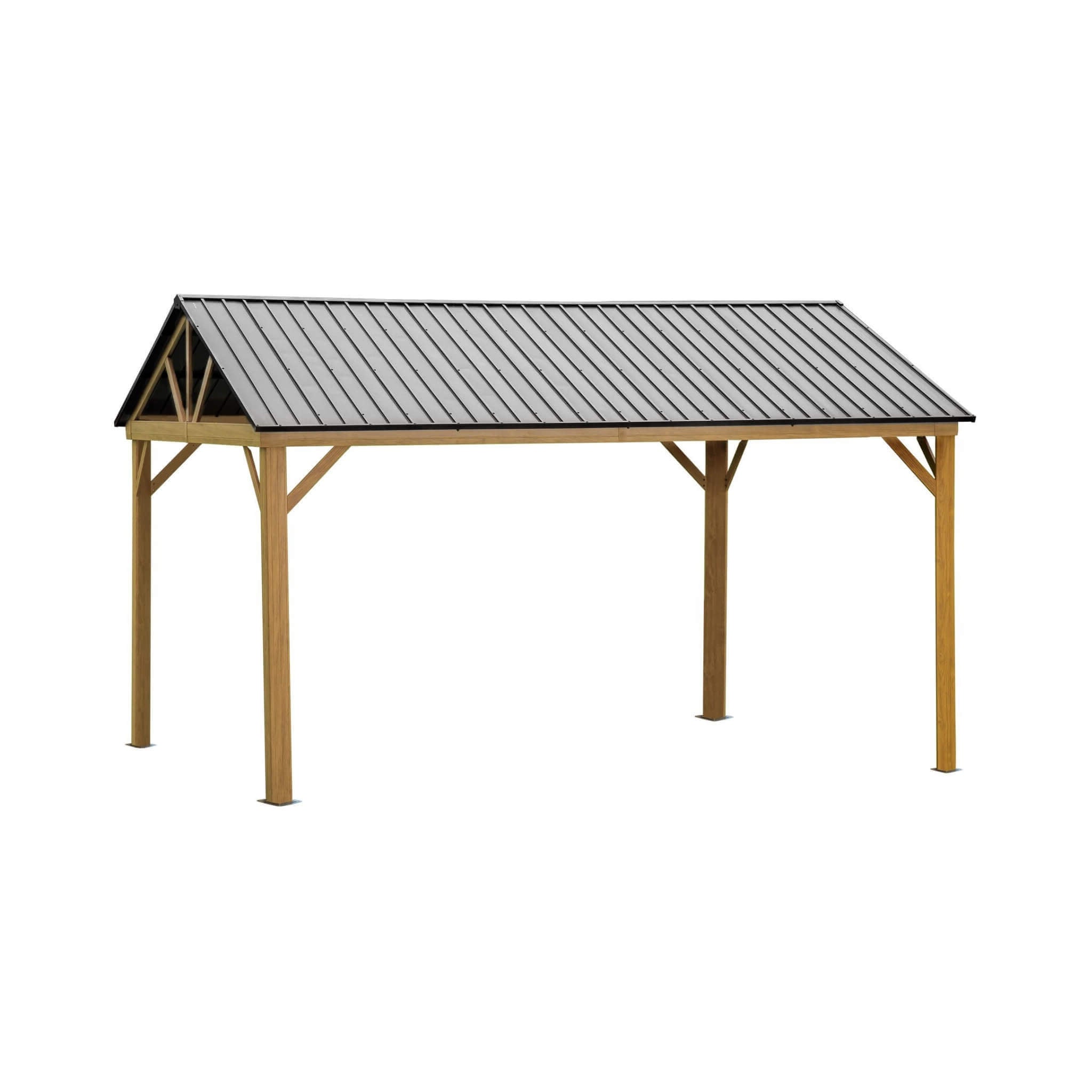 [12X14FT] Alora Hardtop All-Weather Outdoor Gazebo With Galvanized Steel Roof (SAK83261) - We The Collective