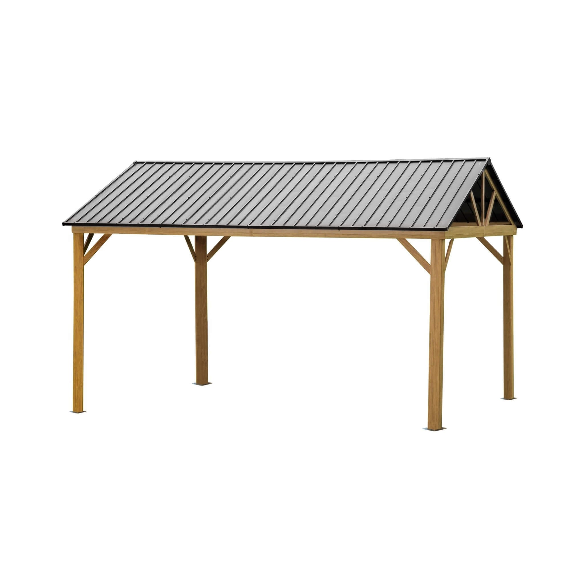 [12X14FT] Alora Hardtop All-Weather Outdoor Gazebo With Galvanized Steel Roof (SAK83261) - We The Collective