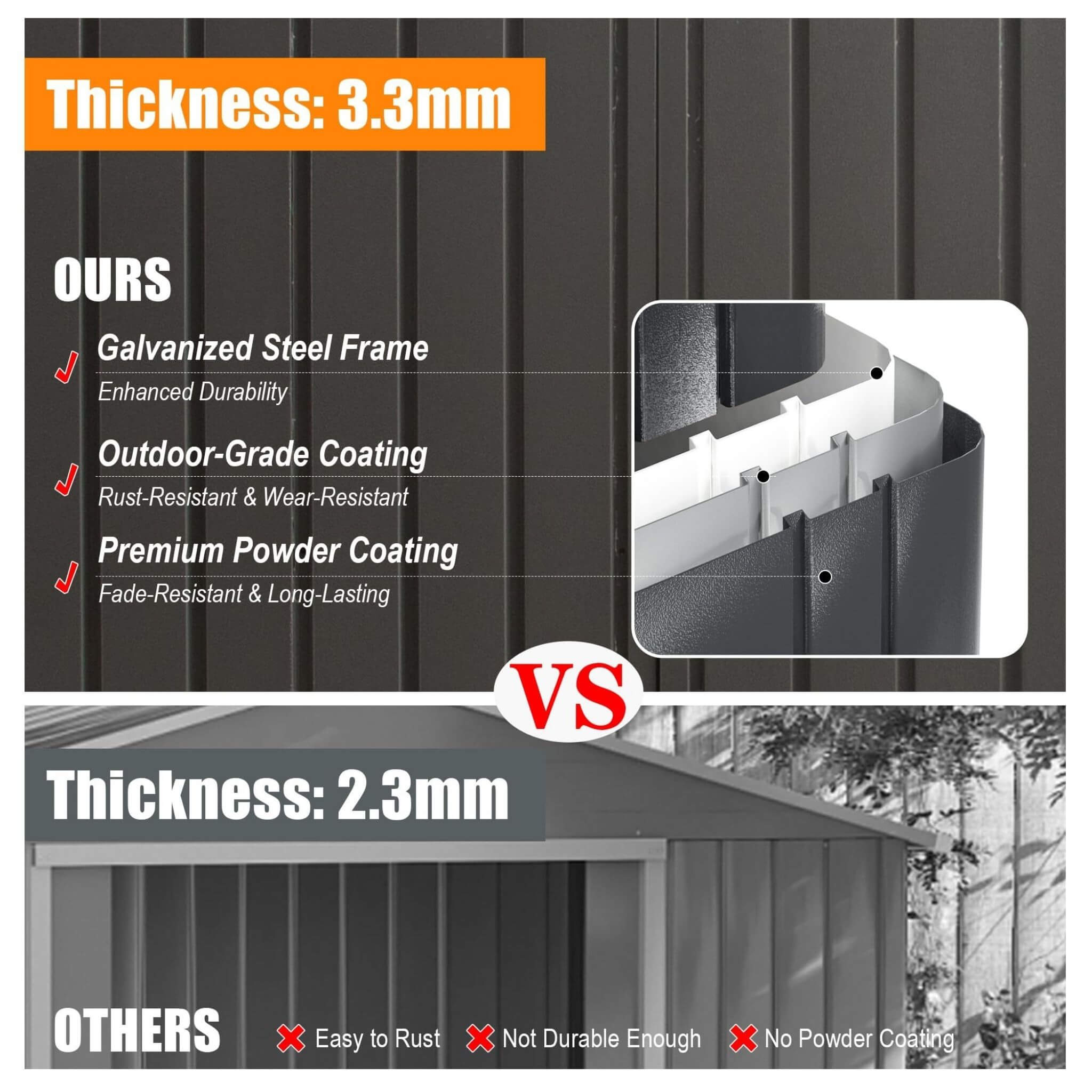 [12X25FT] Alora Extra Large Heavy-Duty Outdoor Metal Carport Garage Shed With Lockable Double Hinged Doors (SAK34153) - We The Collective