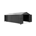 [12X25FT] Alora Extra Large Heavy-Duty Outdoor Metal Carport Garage Shed With Lockable Double Hinged Doors (SAK34153) - We The Collective