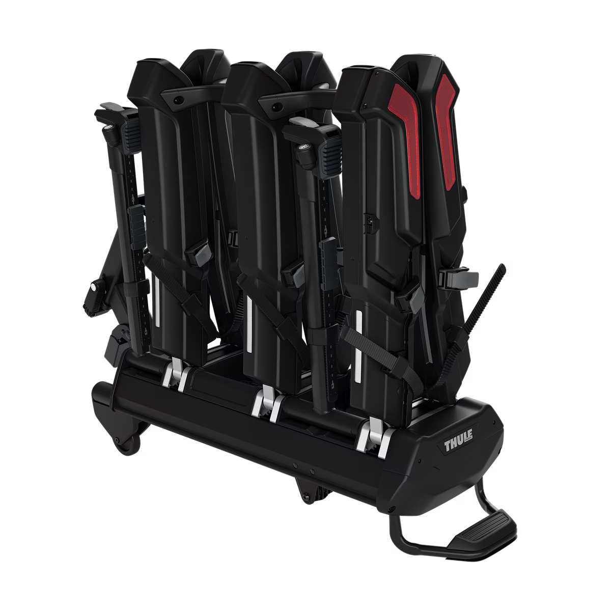 Thule Epos bike rack by Backcountry Sportsman mounted on a vehicle, showing its sturdy design and secure mounting features