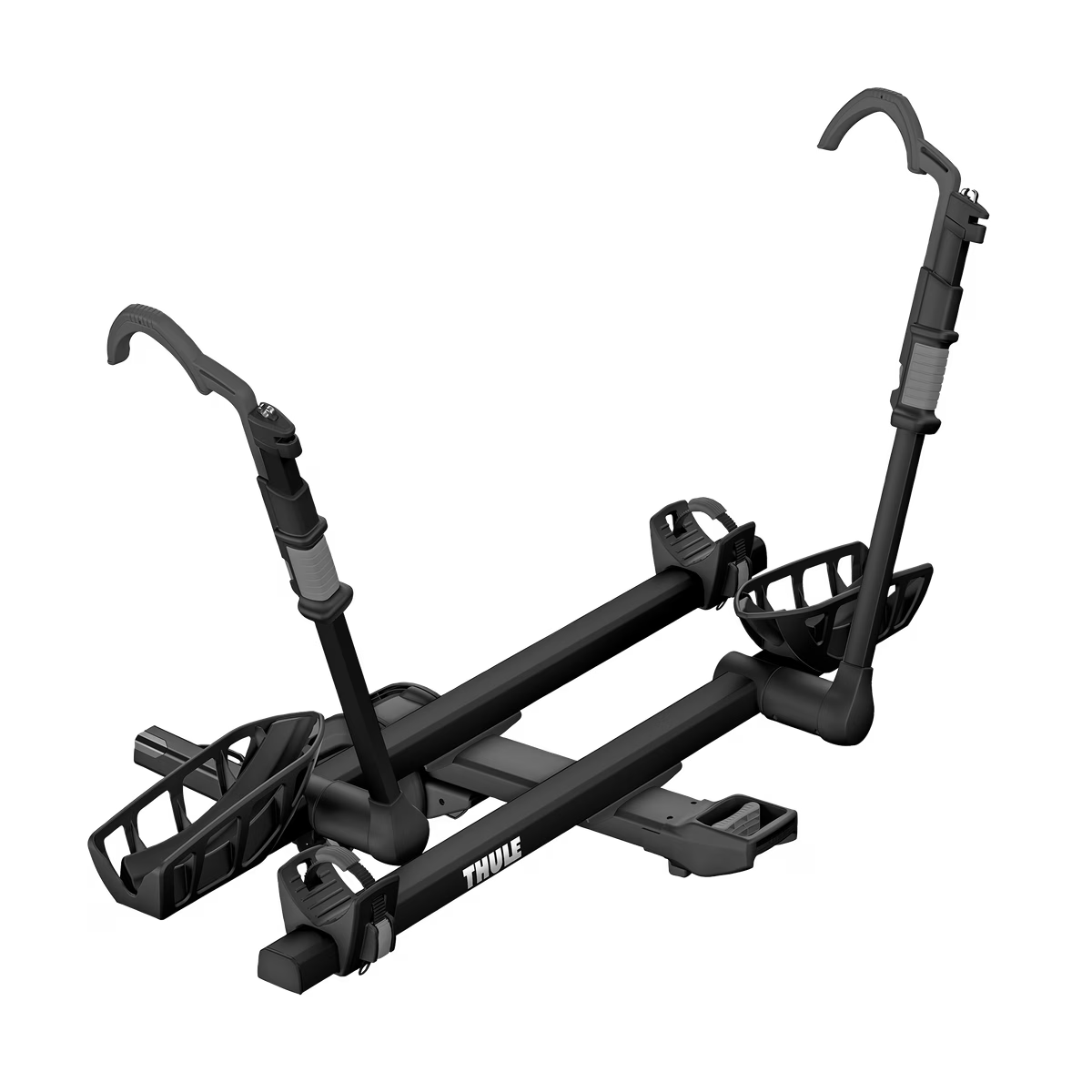 Backcountry Sportsman Thule T2 Pro XTR 2-inch bike rack mounted on vehicle, showcasing its sturdy design and secure bike holding arms.