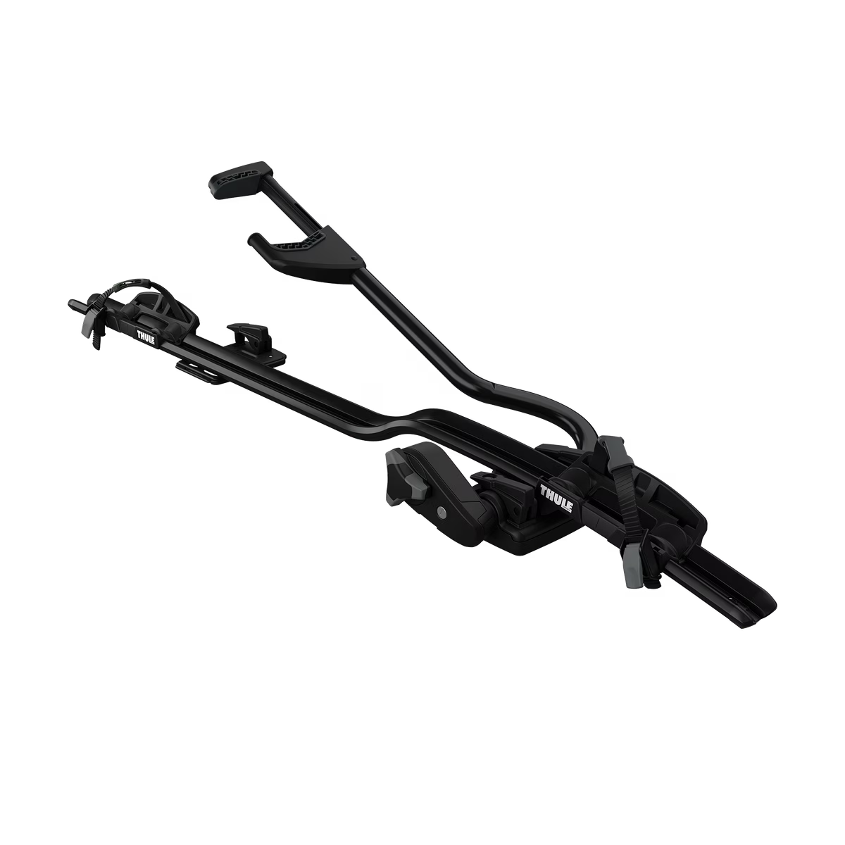 Thule ProRide XT bike rack mounted on vehicle, showcasing its sturdy design and secure bike holding features.