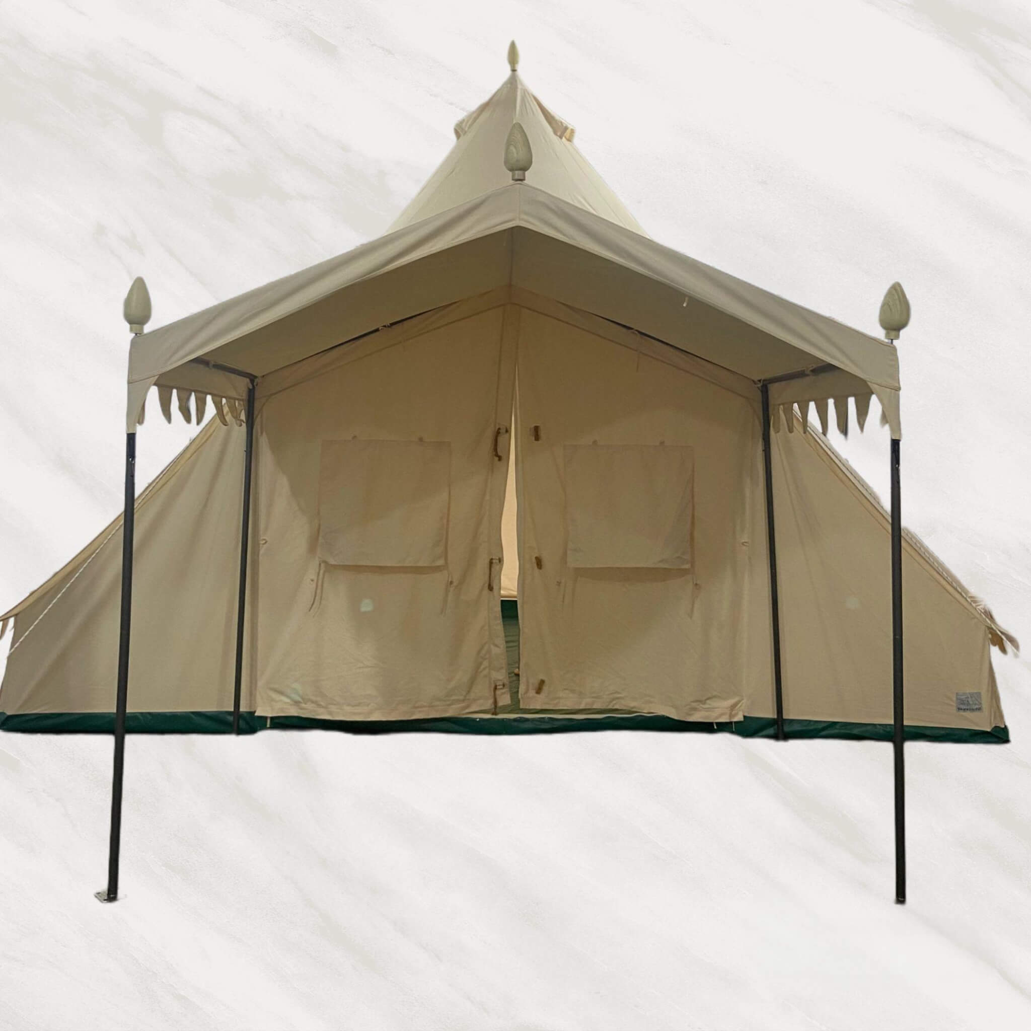 [13X19FT] Extra Large Heavy-Duty Outdoor Four Seasons Glamping Canvas Bell Yurt Tent (SAK45688) - We The Collective