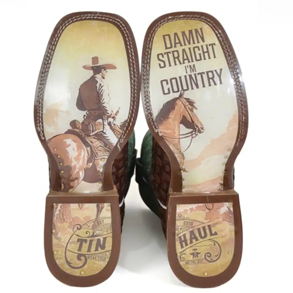 Tin Haul Tangled/I'm Country - Men's Leather Cowboy Boot - OVERLANDERS Outfitter