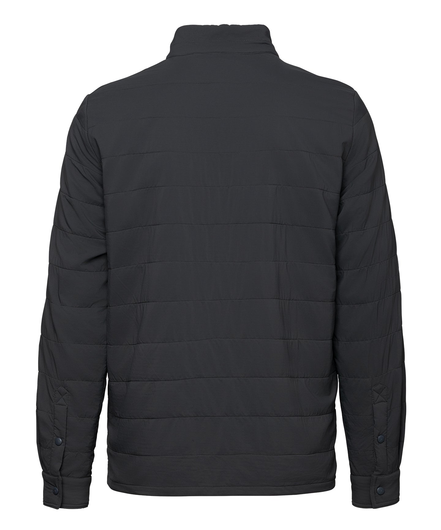 Charcoal M's Highlands Shirt Jacket by Strafe Outerwear, showcasing a stylish mid-layer design with a button-up front.