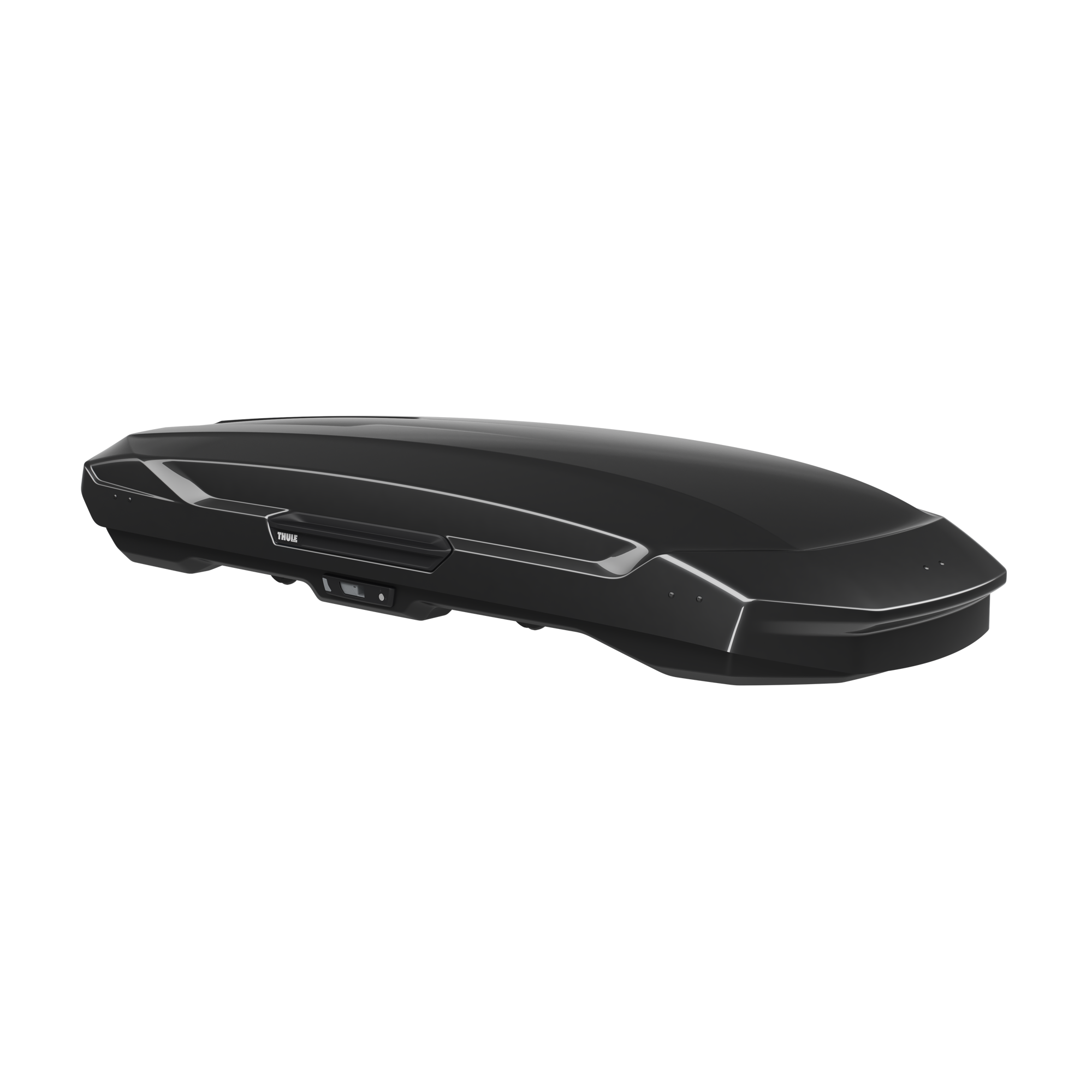 Backcountry Sportsman Thule Motion 3 XXL Low cargo carrier attached to vehicle roof for extra storage space.