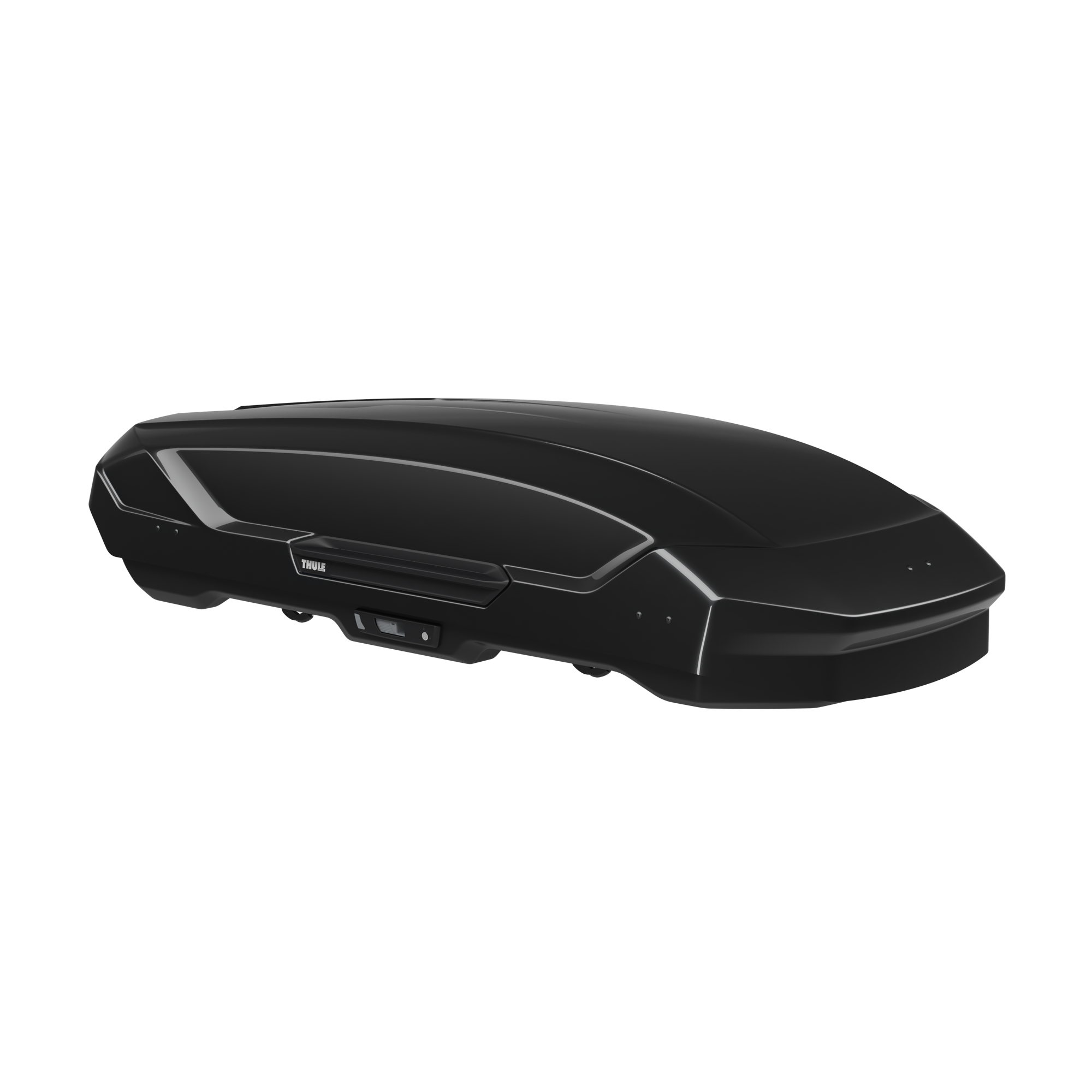 Backcountry Sportsman Thule Motion 3 L cargo carrier mounted on a vehicle roof rack for outdoor gear transport.