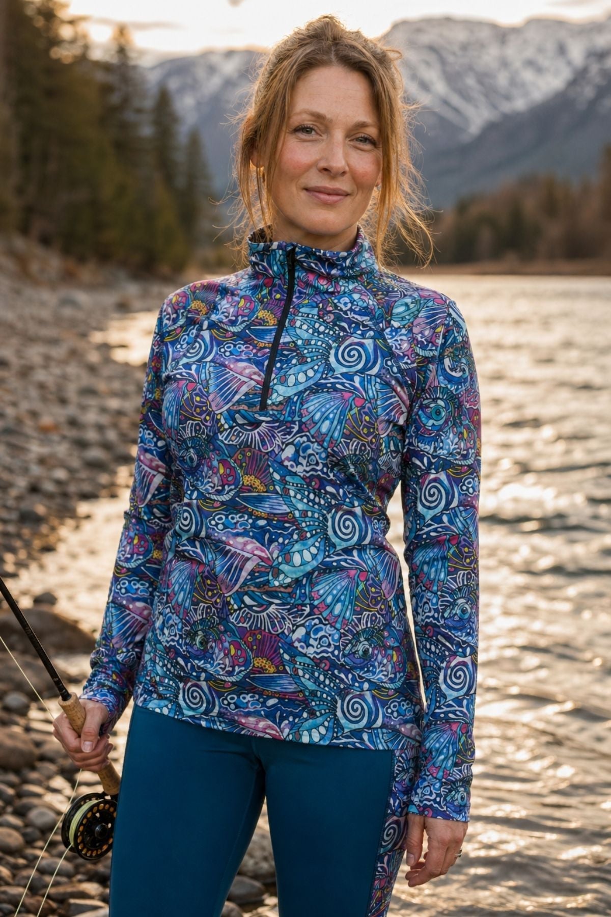 Enchanted Grayling 1/4 Zip Sunshirt - OVERLANDERS Outfitter