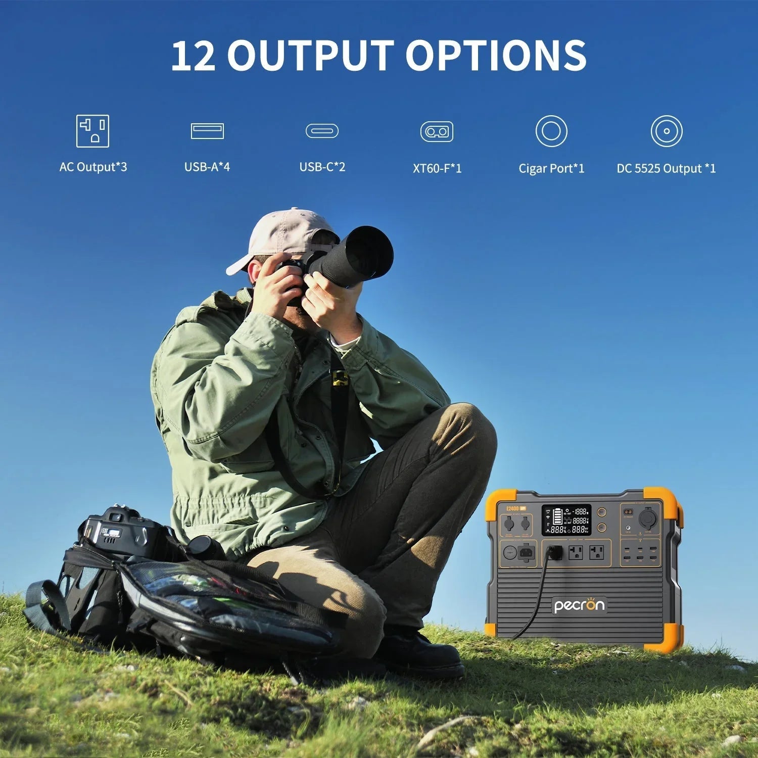 PECRON E2400LFP Portable Power Station 2400W 2048Wh - OVERLANDERS Outfitter