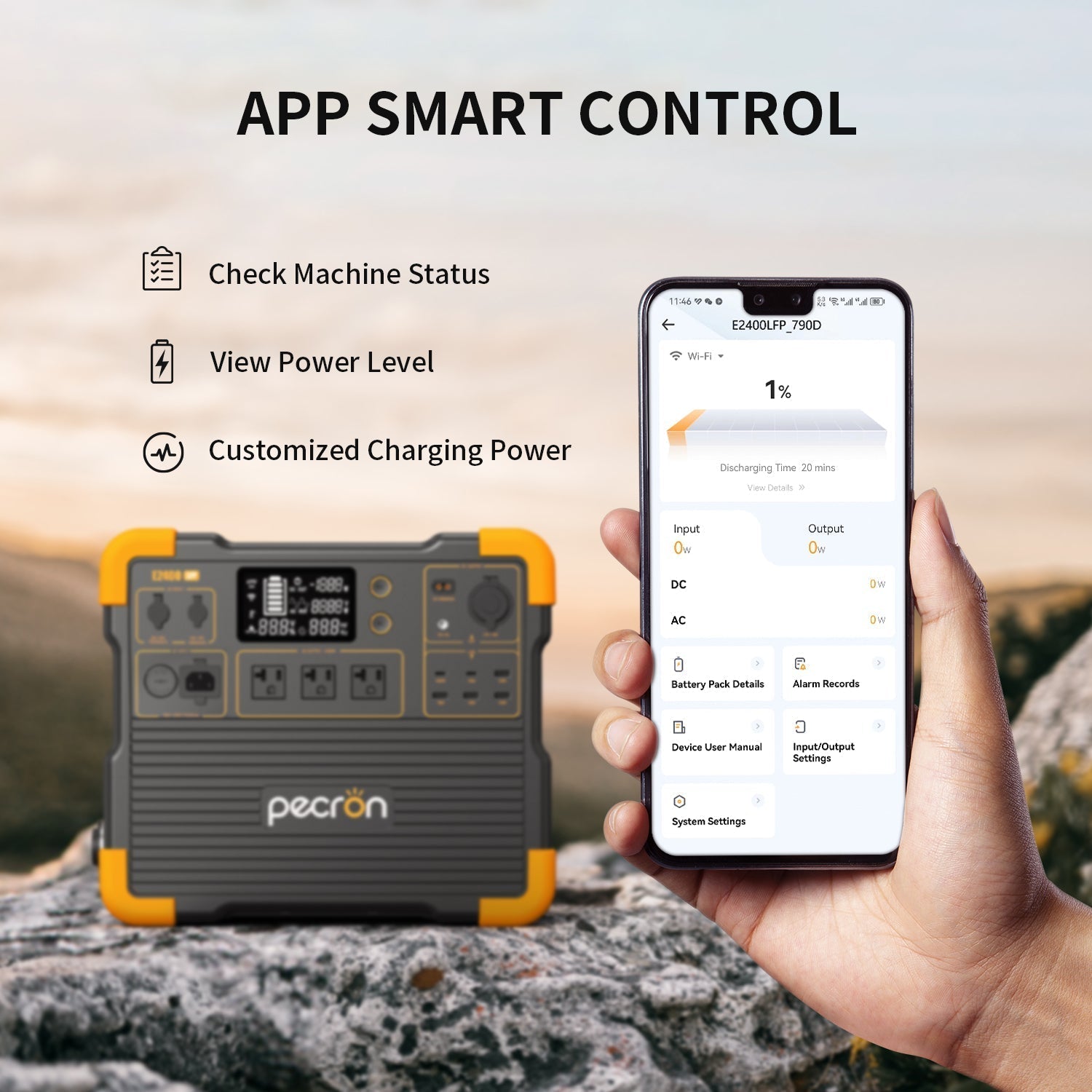 PECRON E2400LFP Portable Power Station 2400W 2048Wh - We The Collective