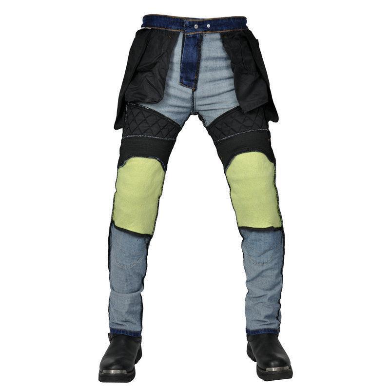 Bean's Moto Booth LOONG BIKER™ Cross Fire Kevlar motorcycle jeans for women, black biker pants with reinforced Kevlar panels.