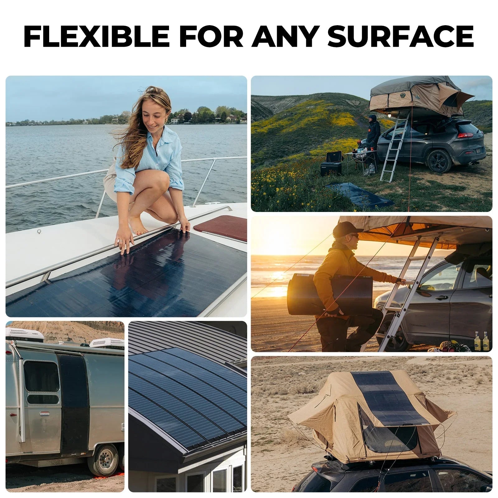 BougeRV Yuma 100W CIGS Thin-film Flexible Solar Panel with Tape (Long Version) - We The Collective