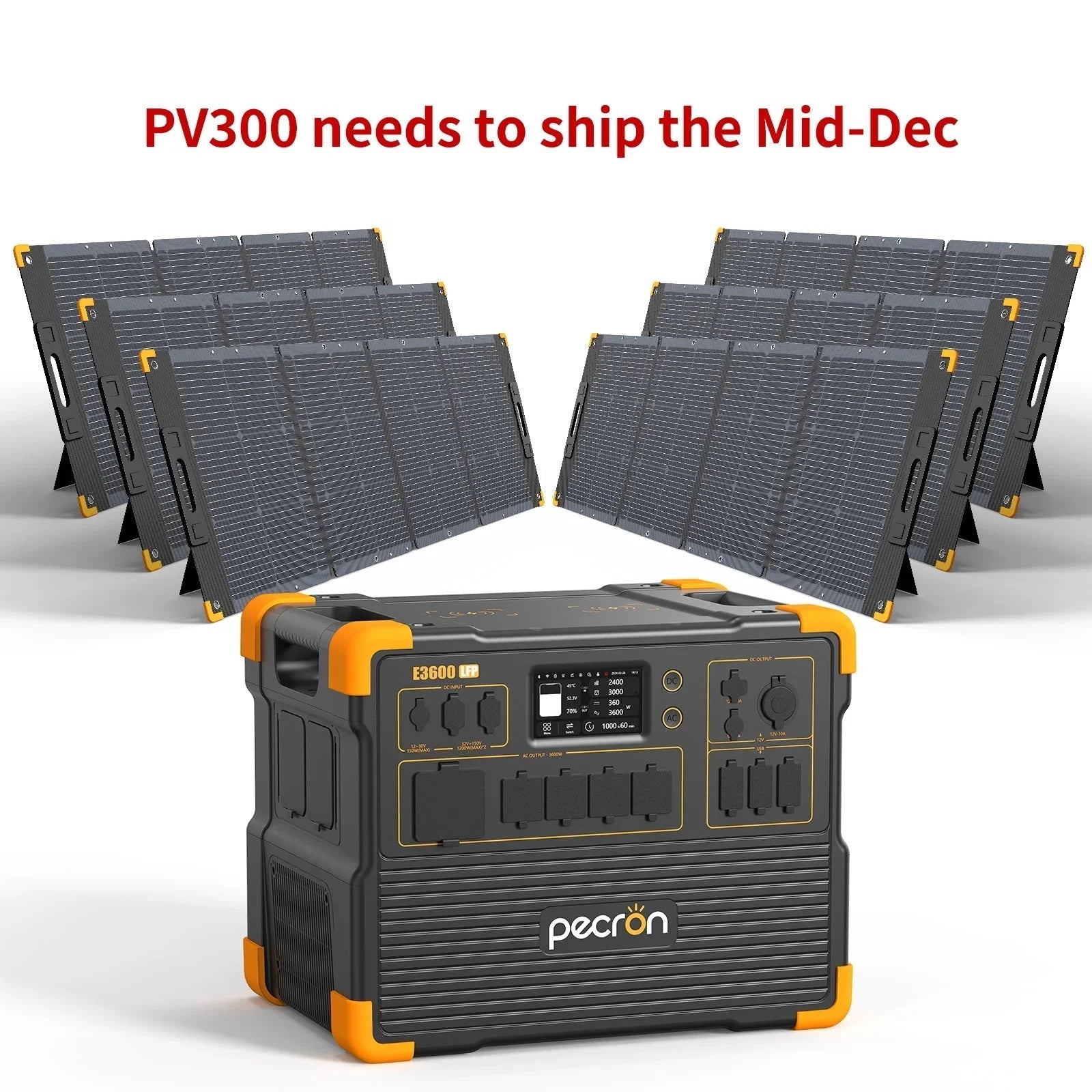 PECRON E3600LFP Portable Power Station 3600W 3072Wh