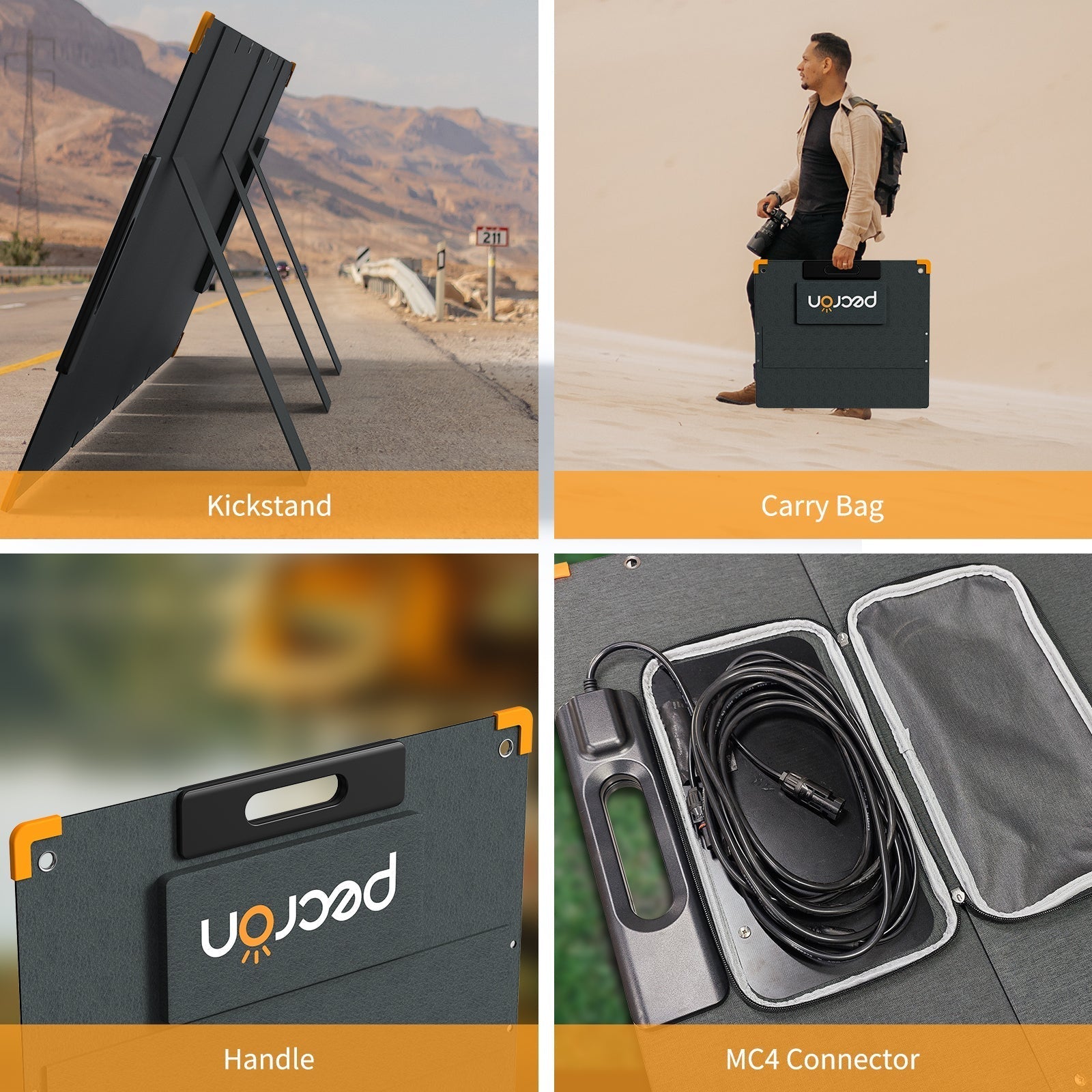 PECRON PV200 200W Portable Solar Panel Waterproof IP67 - We The Collective