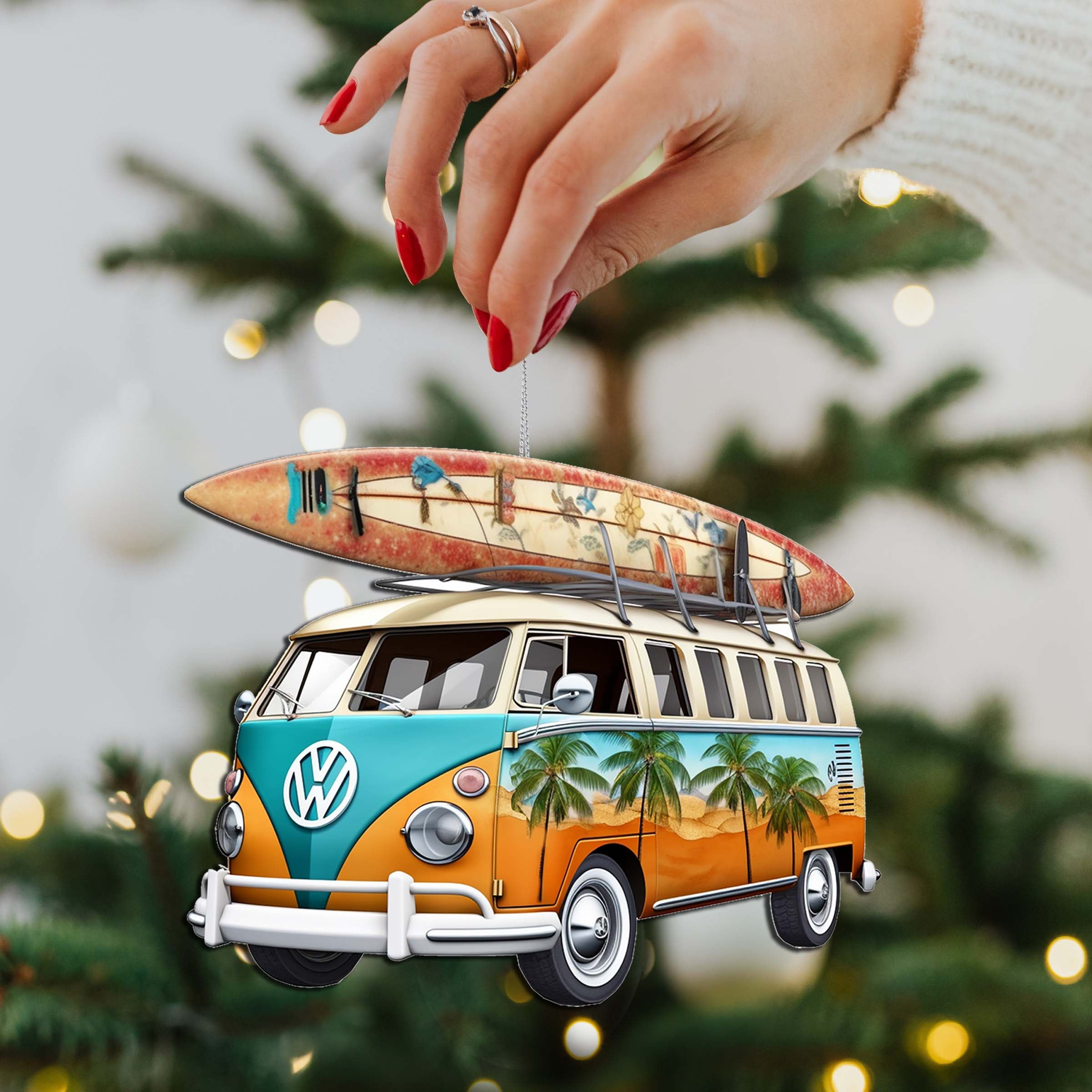 Surf Vans Decorative Eco Wood Ornaments Set of 3 by G. Debrekht - Coastal Decor - 8091040-S3