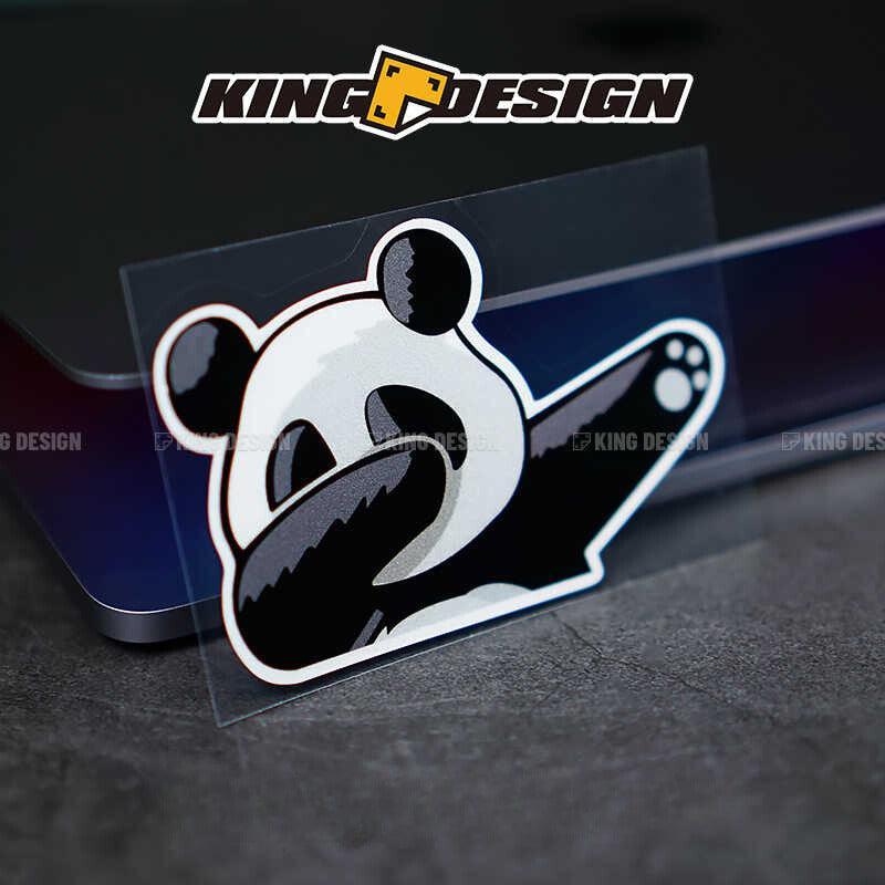 Decor panda swag sticker from Bean's Moto Booth featuring a playful panda design for wall or surface decoration.