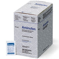Aminofen Acetaminophen 325mg tablets in a box, designed for pain relief and fever reduction.