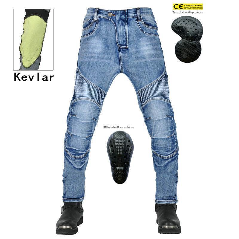 Volero™ Wave Guard Kevlar motorcycle jeans for men, durable black motorcycle pants with reinforced Kevlar panels from Bean's Moto Booth