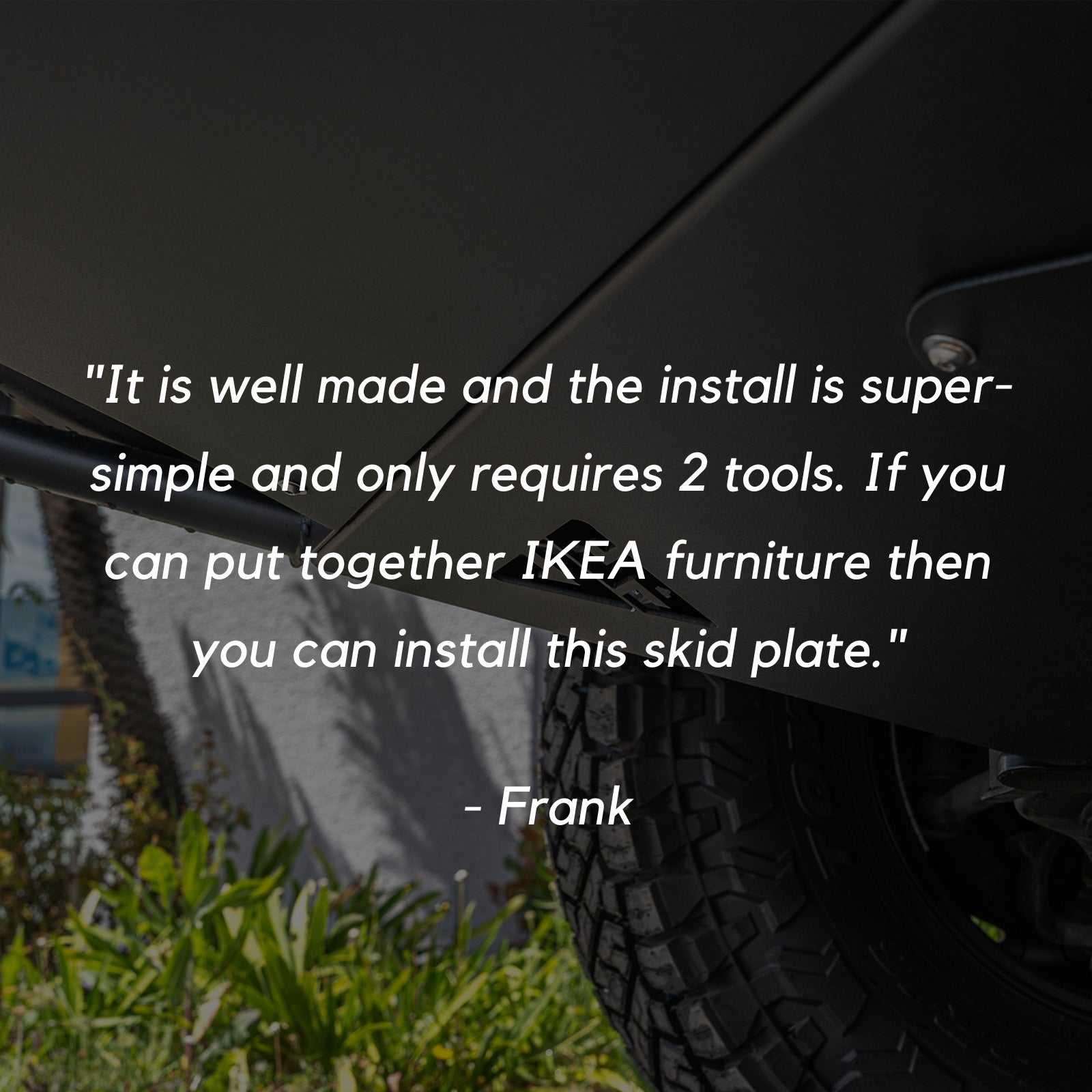 VanSpeed DIY Sprinter Skid Plate showcasing durable metal construction for underbody protection on a van.
