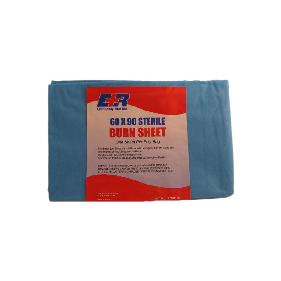 Disposable sterile burn sheet in 60x90 inches for burn treatment, shown in a medical setting with sterile packaging.