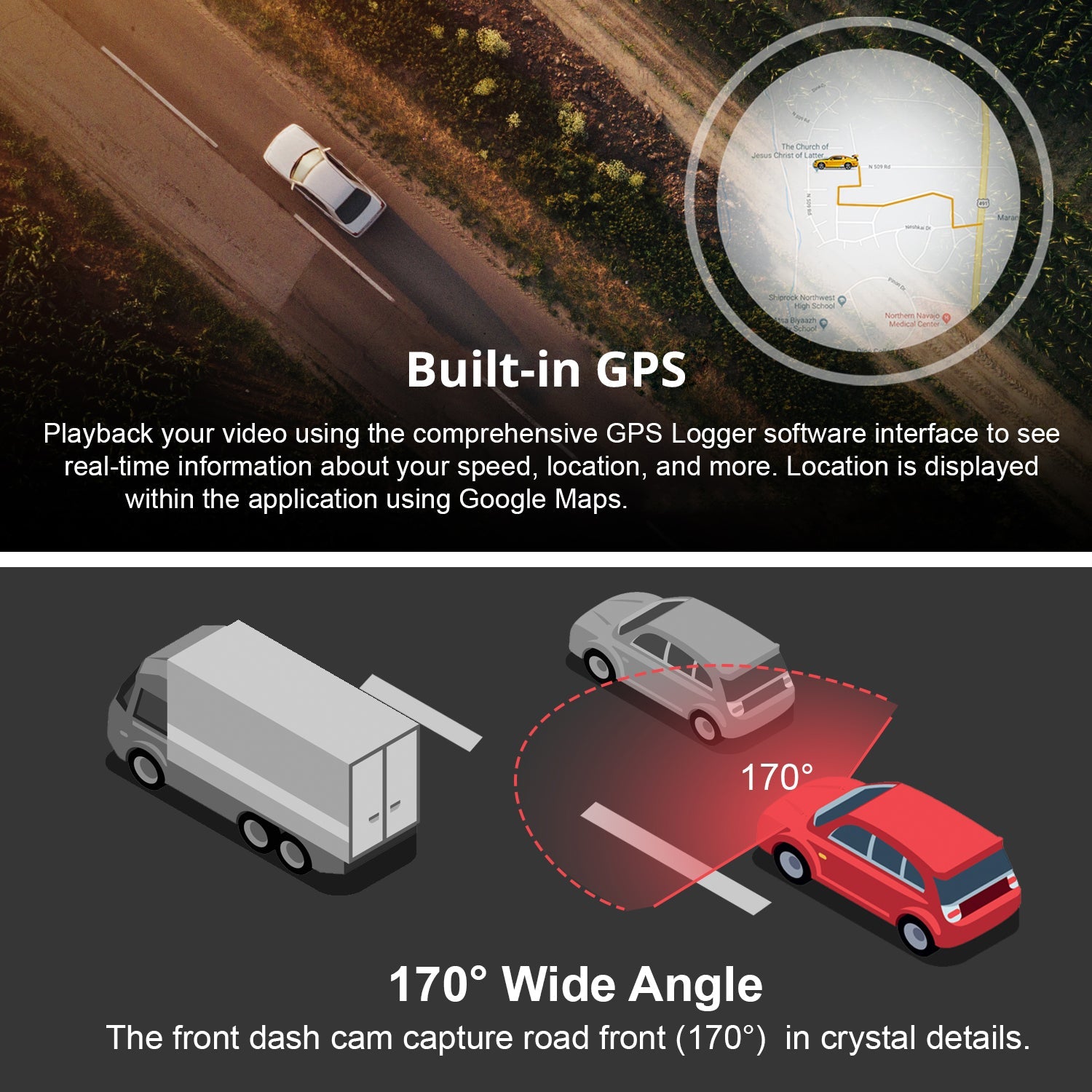 Rexing M1 Pro 2K dual mirror dash cam with front 1440p and rear 1080p cameras, equipped with GPS, mounted inside a vehicle.