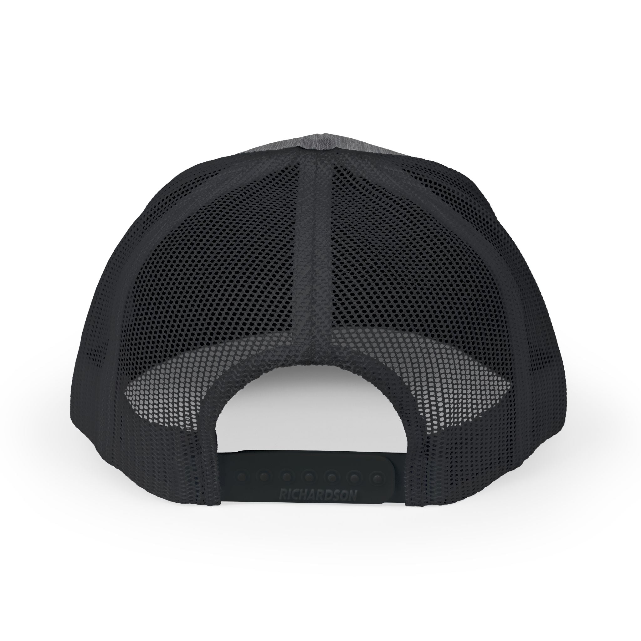 In The Bag Disc Golf Company trucker cap with mesh back and logo embroidery, casual accessory for outdoor activities.