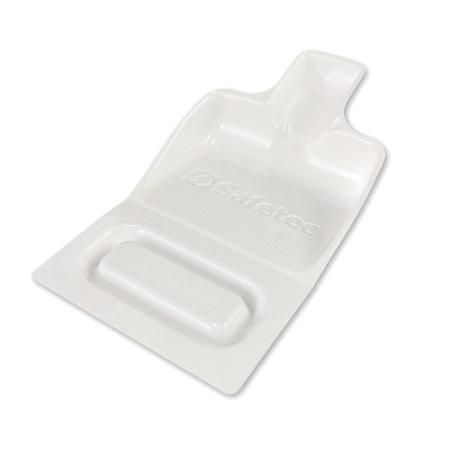 Bio Scoop & Scraper for bleeding management by quakekits.com, featuring a stainless steel scoop and scraper tool.