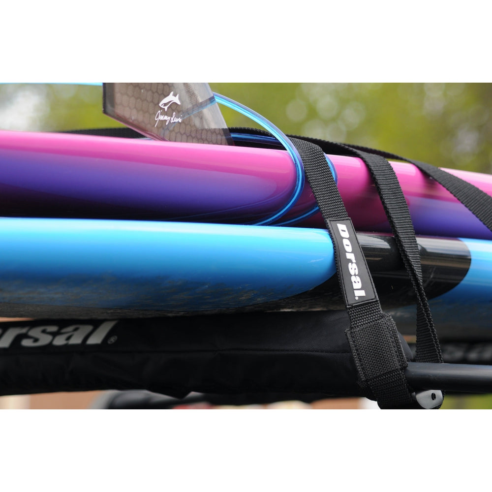 DORSAL Sunguard (No Fade) Aero Roof Rack Pads and 15 ft Straps - Pack of 4 for Car Surfboard Kayak SUP Snowboard - OVERLANDERS Outfitter