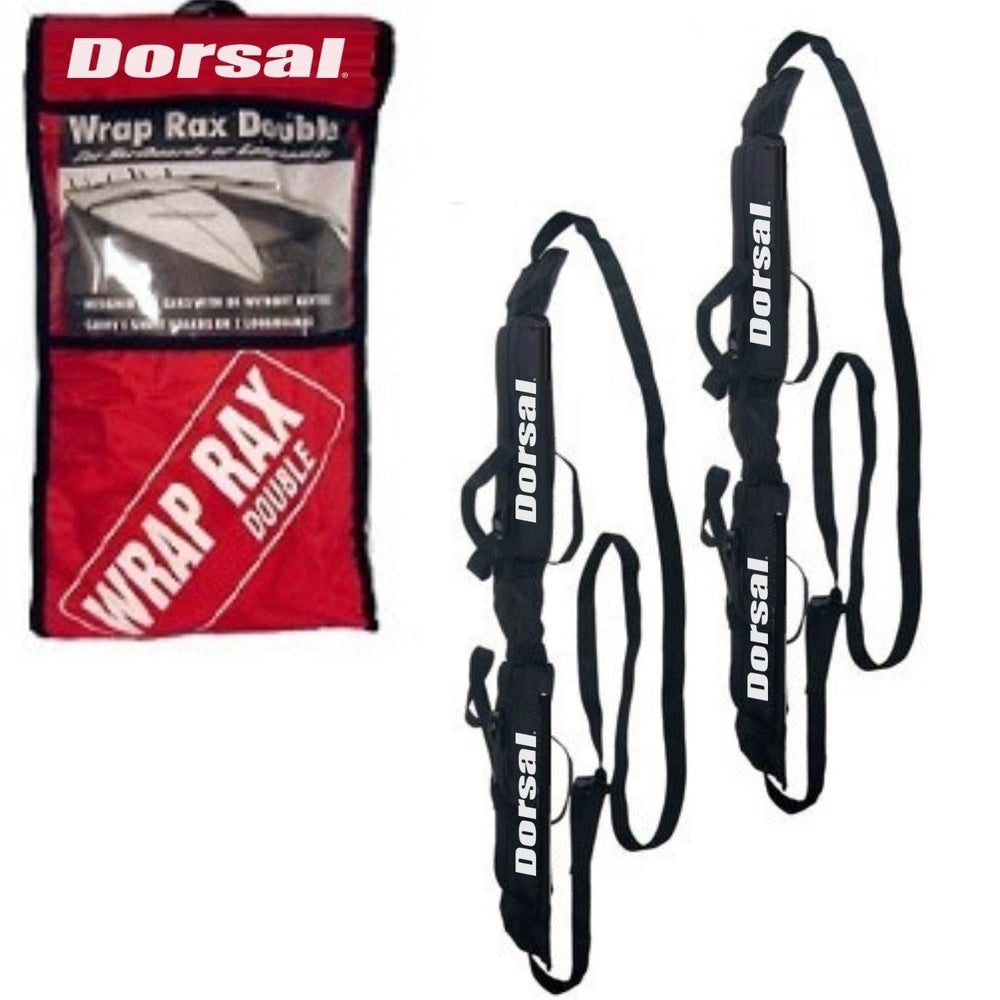DORSAL Wrap Rax Double Surfboard Soft Roof Rack Pads with Straps - Pack of 2 Corrosion Resistant Buckles, Universal Fit, Trucks SUVs - Longboards, Short Boards, SUP, Soft Tops - OVERLANDERS Outfitter