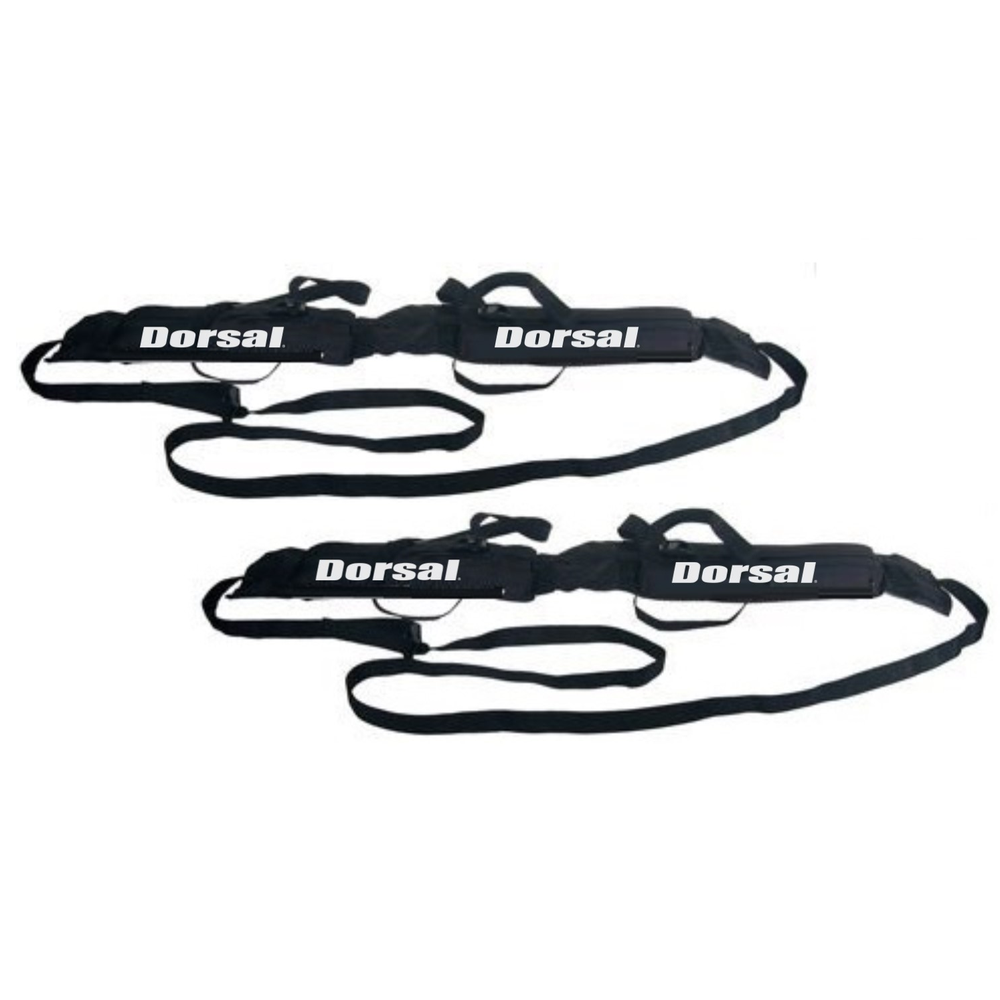 DORSAL Wrap Rax Double Surfboard Soft Roof Rack Pads with Straps - Pack of 2 Corrosion Resistant Buckles, Universal Fit, Trucks SUVs - Longboards, Short Boards, SUP, Soft Tops - OVERLANDERS Outfitter