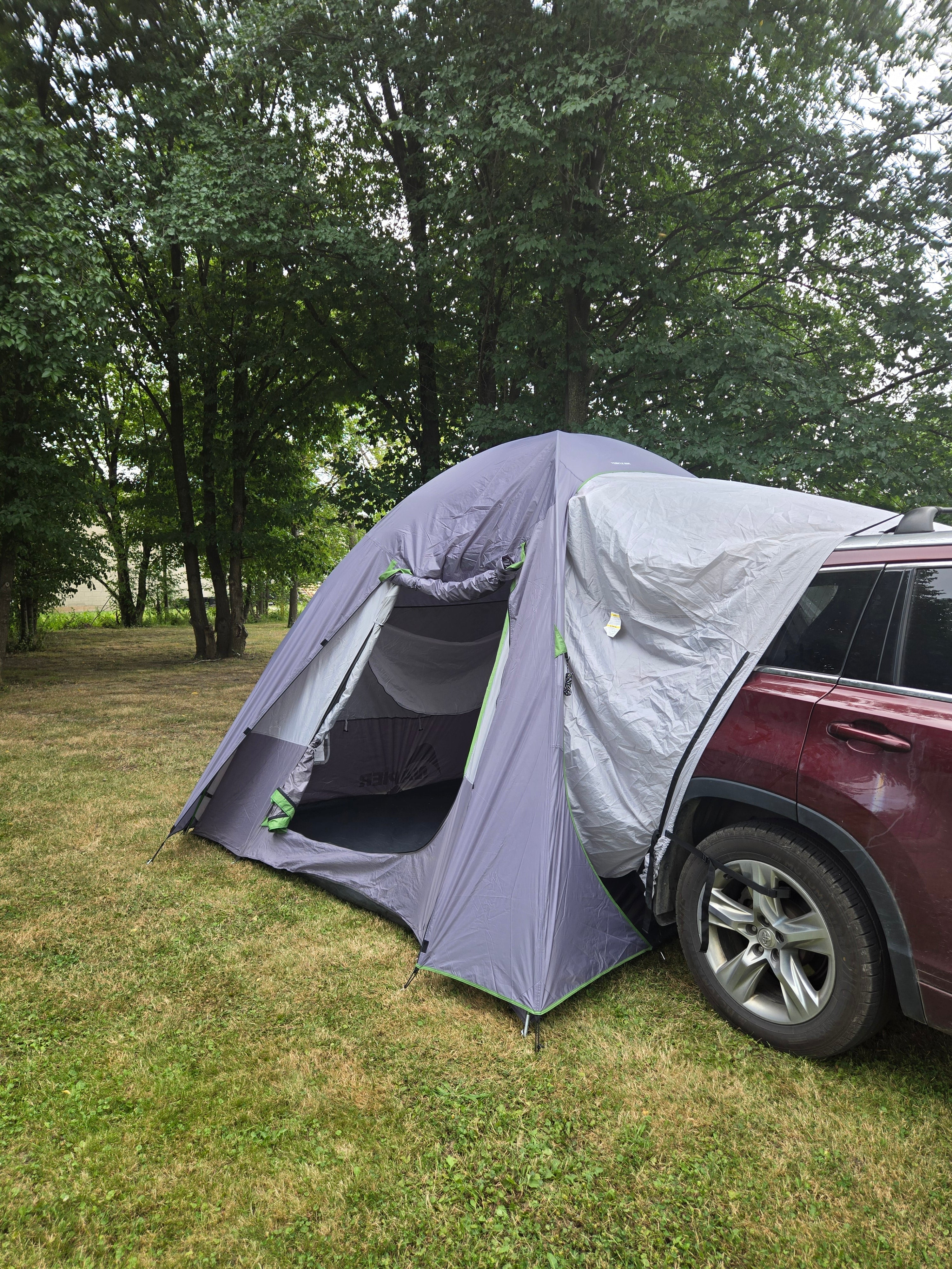 Backroadz SUV Tent by Backcountry Sportsman set up on a vehicle, showing its spacious design and easy attachment to an SUV.