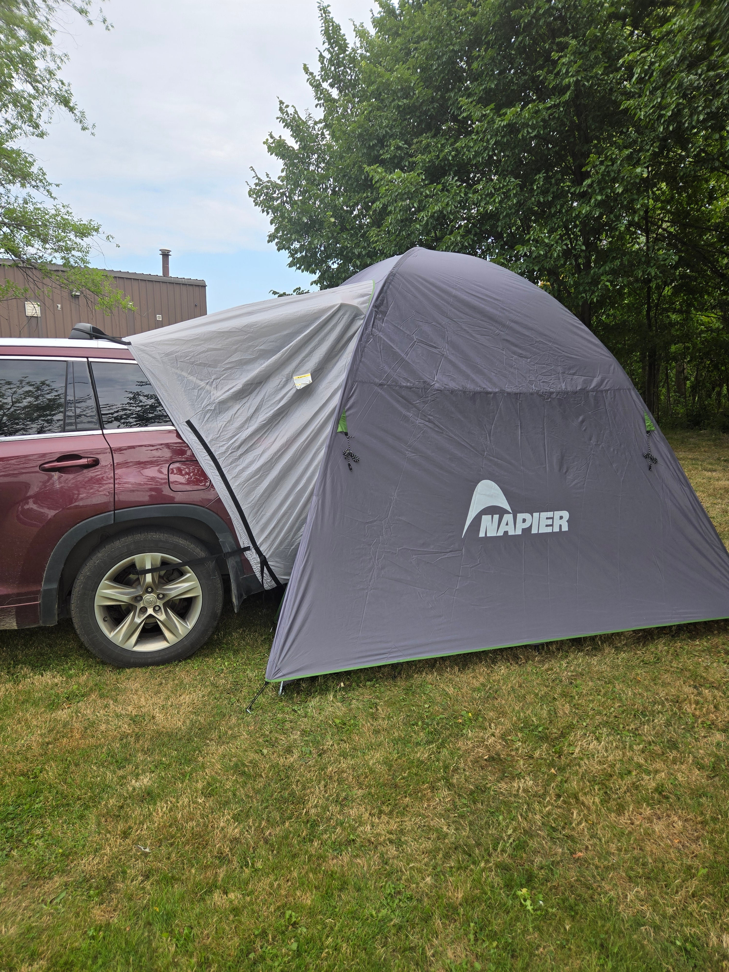 Backroadz SUV Tent by Backcountry Sportsman set up on a vehicle, showing its spacious design and easy installation for outdoor camping.