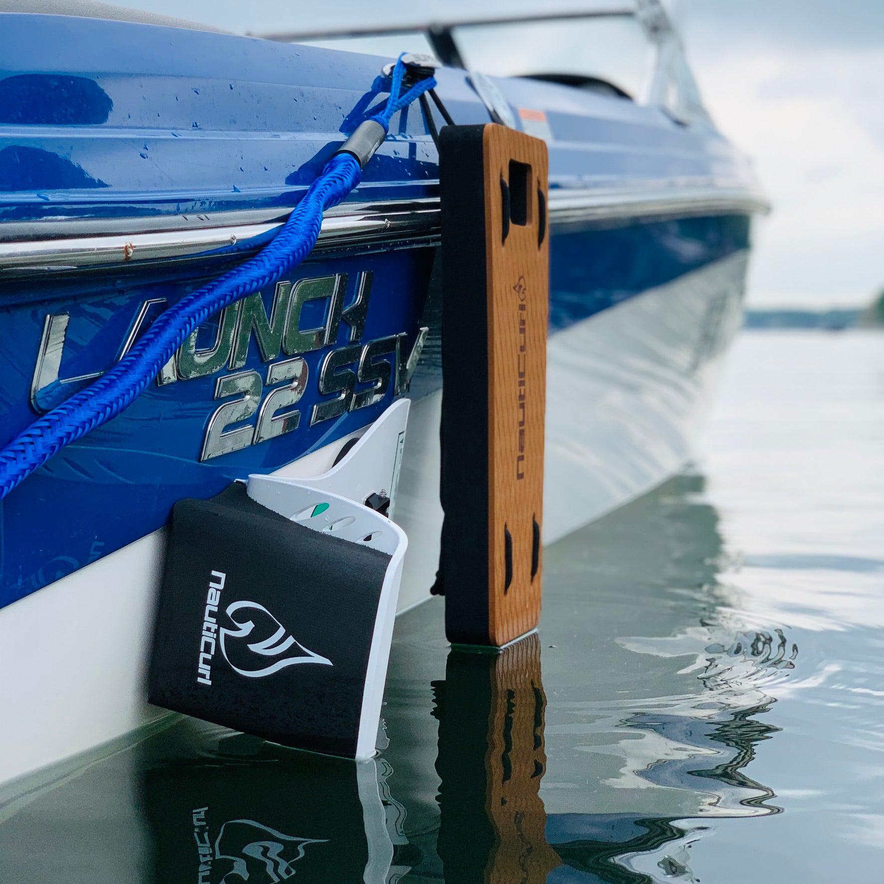NautiCurl LLC shock-absorbing bungee boat ropes, two durable accessory ropes designed for secure marine towing and docking.