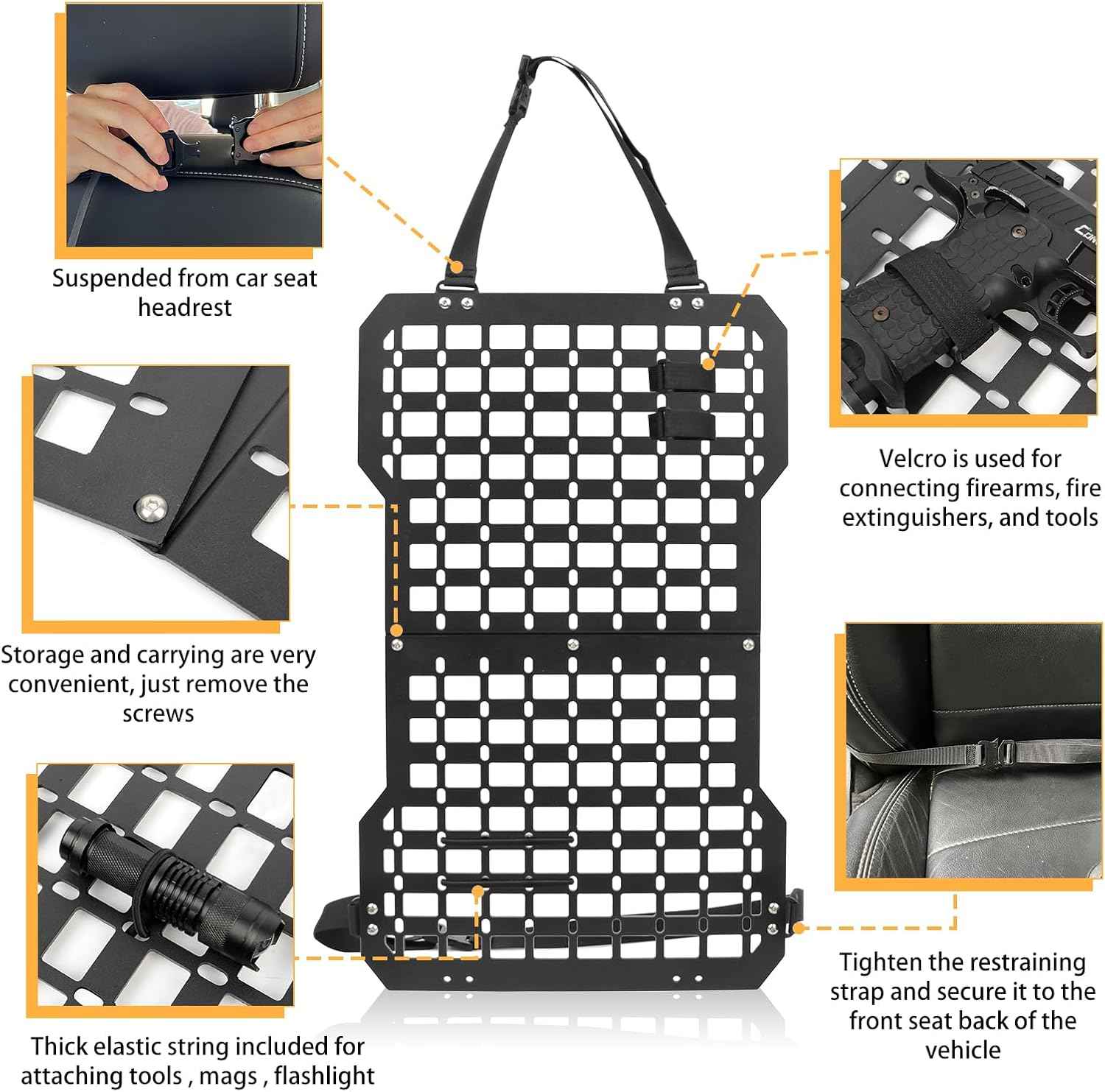 Universal Seat Back Molle Panel Organizer With Gun Holder - OVERLANDERS Outfitter